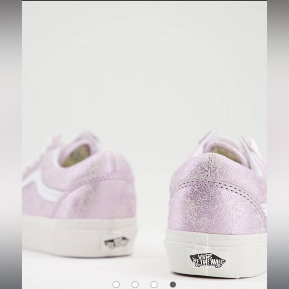 Vans old skool cracked leather pink/purple sneakers - Picture 4 of 4